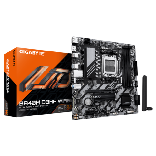 GIGABYTE B840M D3HP WIFI6E. Processor manufacturer: AMD, Processor socket: Socket