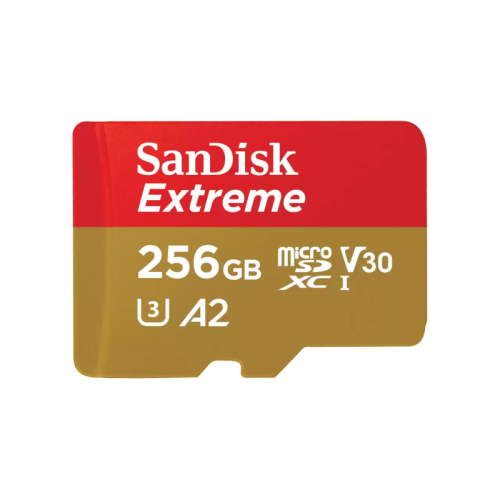 SanDisk Extreme. Capacity: 256 GB, Flash card type: MicroSDXC, Flash