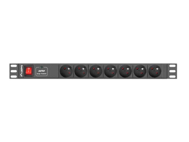 Unitate distributie alimentare PDU 19", 1U, 16A, 7 prize ,