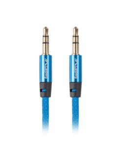 Cablu minijack 3,5 mm M/M 3 pini 1 m albastru
