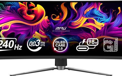 Monitor MSI 49" MPG 491CQPX QD-OLED, Curvature: 1800R, Diagonal (inch):