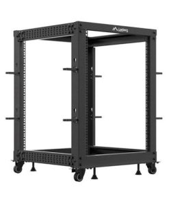 Rack deschis 19" 15U, 600x600–1100 reglabil, negru