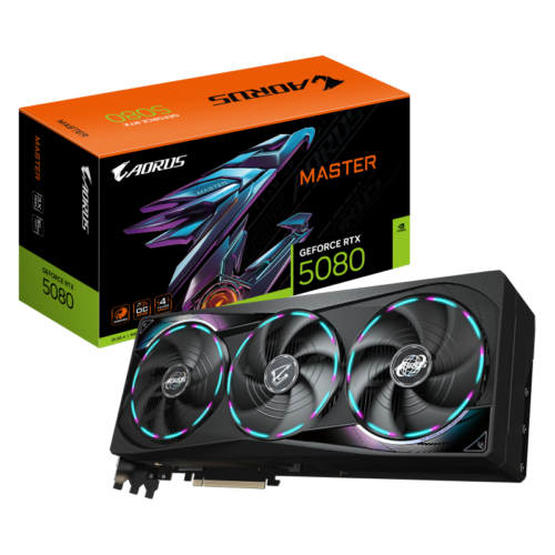 Placa Video GIGABYTE AORUS GEFORCE RTX 5080 MASTER 16GB GDDR7