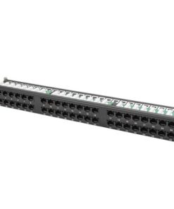 Patch panel 48 porturi 1U 19" Cat.5e UTP negru