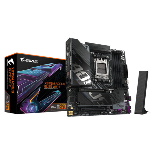 GIGABYTE X870M AORUS ELITE WIFI7. Processor manufacturer: AMD, Processor socket: