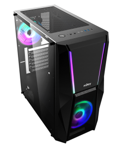 Carcasa nJoy Fort, RGB, Mid Tower, Black - imagine 2
