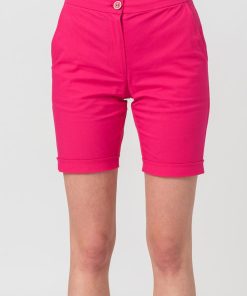 PANTALONI SCURT CASUAL FEMEI FUXIA L - imagine 5