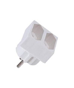 Stecker dublu Bachmann, 2 prize, 230V, 2.5A, culoare alba