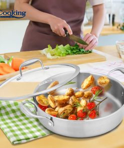 CRATITA INOX+CAPAC STICLA 26X7CM, 3.5L, ATOMIC3, COOKING BY HEINNER - imagine 6