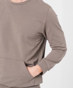 BLUZA COTON CASUAL BARBATI TAUPE-L - imagine 6
