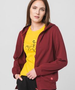 HANORAC COTON CASUAL FEMEI BURGUNDY-XS - imagine 2
