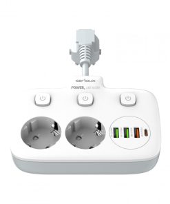 Prelungitor tip priza cu  protectie Serioux Quick Charge 3.0, - imagine 2