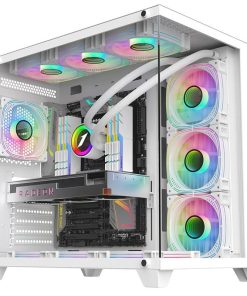 Carcasa 1st PLAYER MV8-TP, RGB, Cube Tower, White