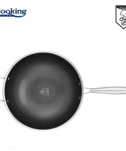 TIGAIE WOK INOX + CAPAC STICLA 30x8.5 CM, 4.5L, TITANIUM3, - imagine 4