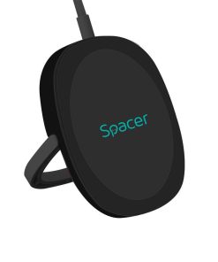 Incarcator wireless Spacer, Quick Charge 15W Qi, conector Type-C, rol - imagine 2