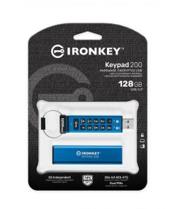 Memorie USB Kingston IronKey Keypad 200 128GB, USB 3.2, Albastru - imagine 4