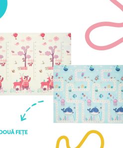Covor de joaca pentru copii U-Grow, din spuma, pliabil, 2 - imagine 11