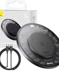 Incarcator wireless Baseus Simple Qi 15W, compatibilitate smartphones, cablu Type-C