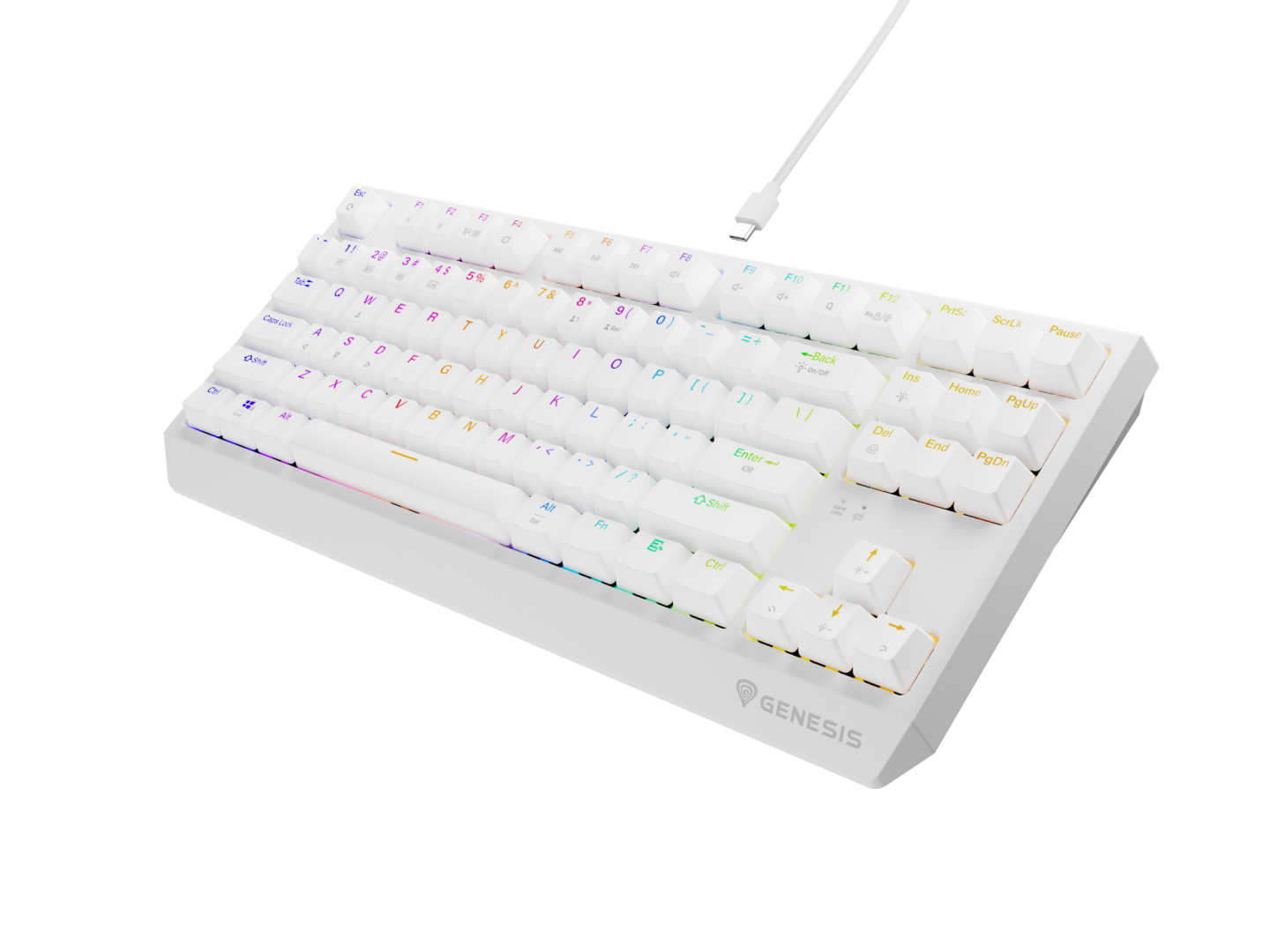 Tastatura Mecanica Gaming Genesis Thor 230 TKL, RGB, Wireless, Alb - imagine 18