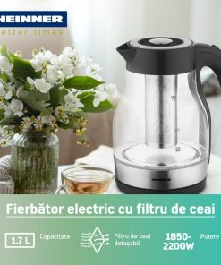 FIERBATOR ELECTRIC CU FILTRU CEAI HEINNER HEK-TF2200GBK - imagine 3