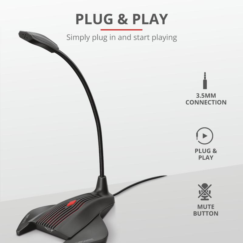 Microfon Trust GXT 239 Nepa Gaming, tip Condenser, Jack - imagine 4