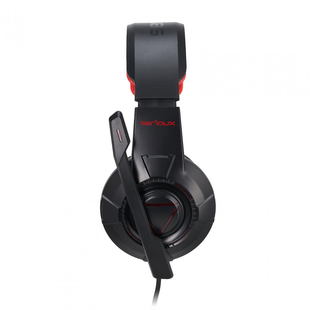 Casti cu microfon X by Serioux RUARI, Gaming, negru - imagine 3