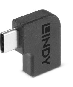 Adaptor Lindy USB-C 3.2 la USB C 90°, material PVC, - imagine 4