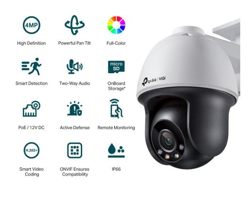 "TP-LINK VIGI 4MP Outdoor PAN/TILT Network Camera,VIGI C540(4mm), 1/3""Progressive Scan - imagine 3