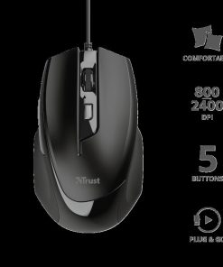 Mouse Trust Voca Comfort Mouse, 2400 dpi, negru - imagine 3