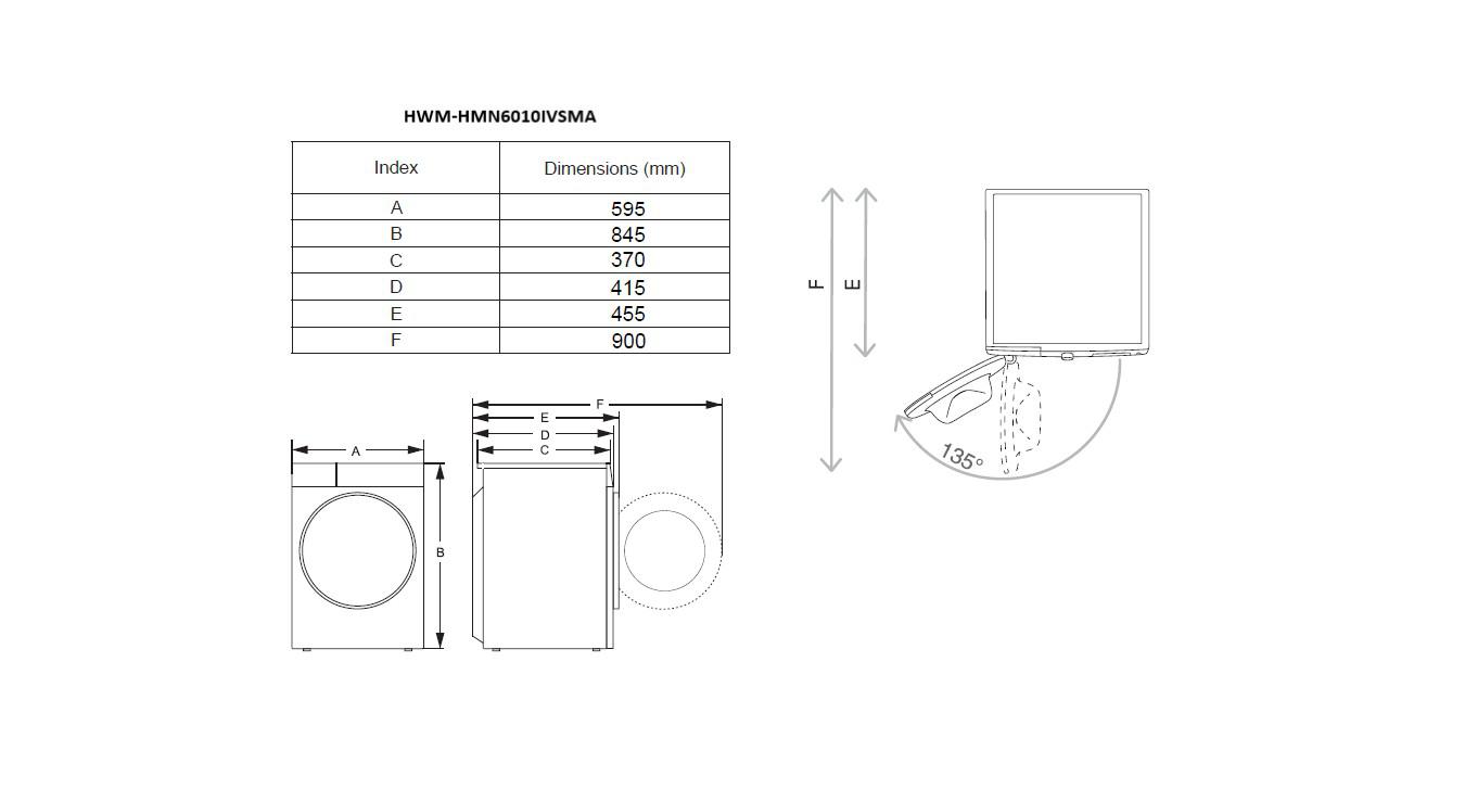 Masina de spalat rufe HEINNER HWM-HMN6010IVSMA, 6 kg, 1000 rpm, - imagine 4