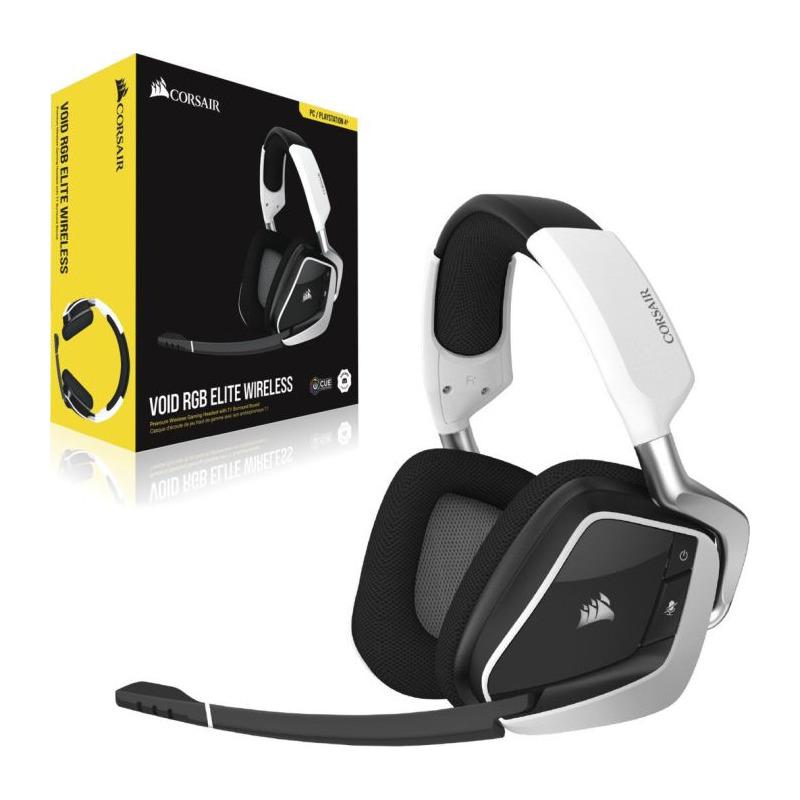 Casti Gaming Head-band CORSAIR VOID RGB ELITE Wireless, Wireless, Alb
