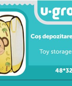 Cos depozitare jucarii , galben, U-Grow - imagine 2