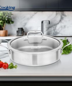 CRATITA INOX+CAPAC STICLA 26X7CM, 3.5L, ATOMIC3, COOKING BY HEINNER - imagine 5