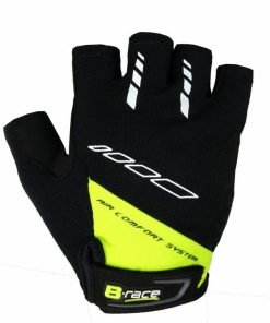 MANUSI B-RACE CU GEL NEGRU/LIME, L