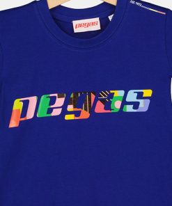 TRICOU  LOGO MULTICOLOR COPII  ROYAL BLUE-6 - imagine 2