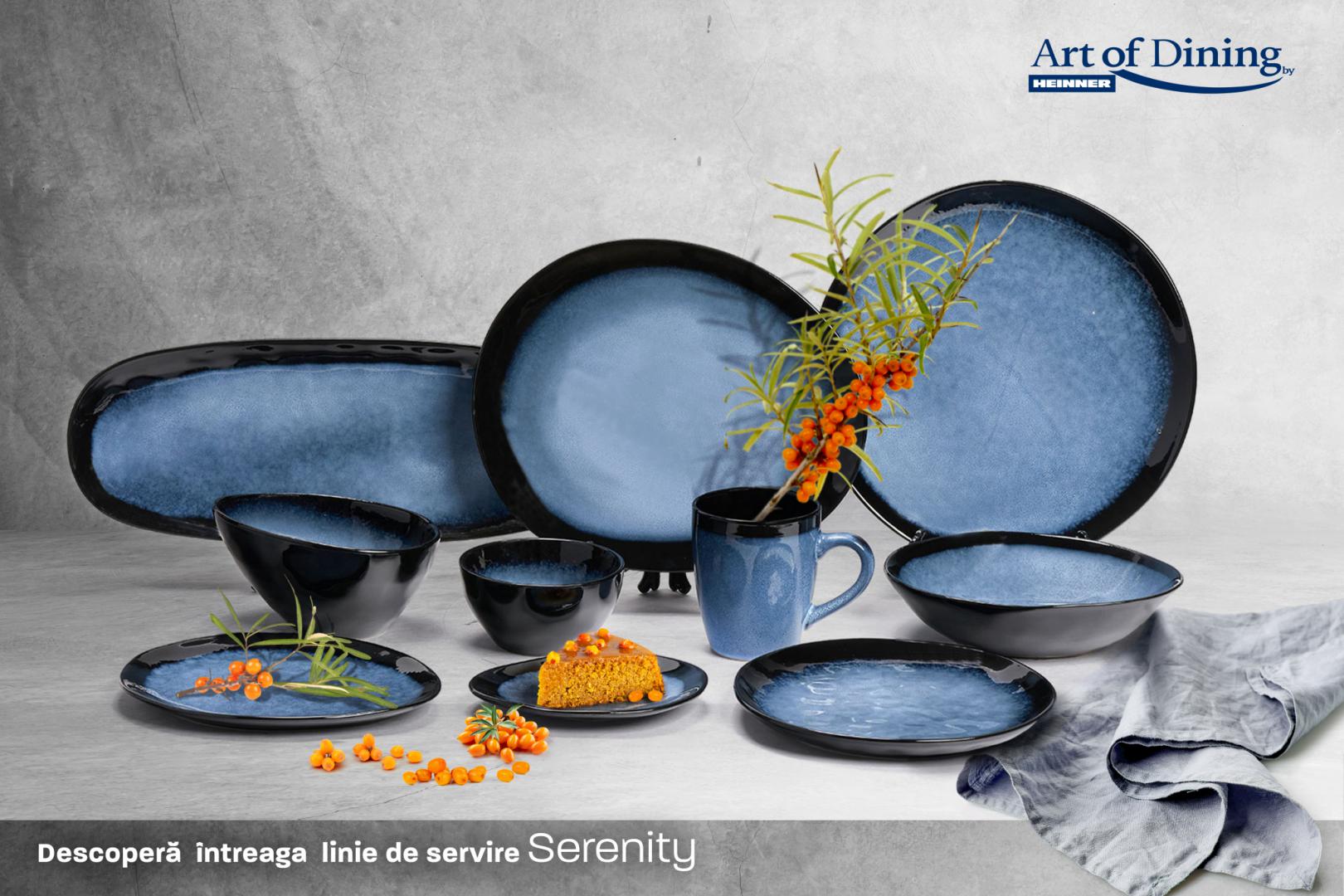 SET 6 BOLURI OVALE CERAMICA 20 CM, SERENITY, ART - imagine 4