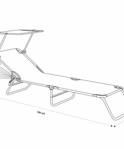 HEINNER SEZLONG CU PARASOLAR 186X55X24CM GRI - imagine 6