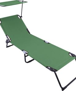 HEINNER SEZLONG CU PARASOLAR 186X55X24CM VERDE