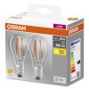 2 Becuri LED Osram Base Classic A, E27, 6.5W (60W),