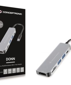 Docking station CONCEPTRONIC DONN02G, USB Type-C, 60W, Gri, 2 ani