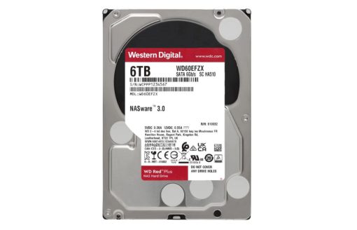 HDD NAS WD Red Plus, 6 TB, 5400 RPM, 128