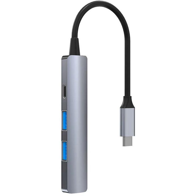 Hub USB TELLUR TLL321051, USB-C, 4 porturi, Gri - imagine 3