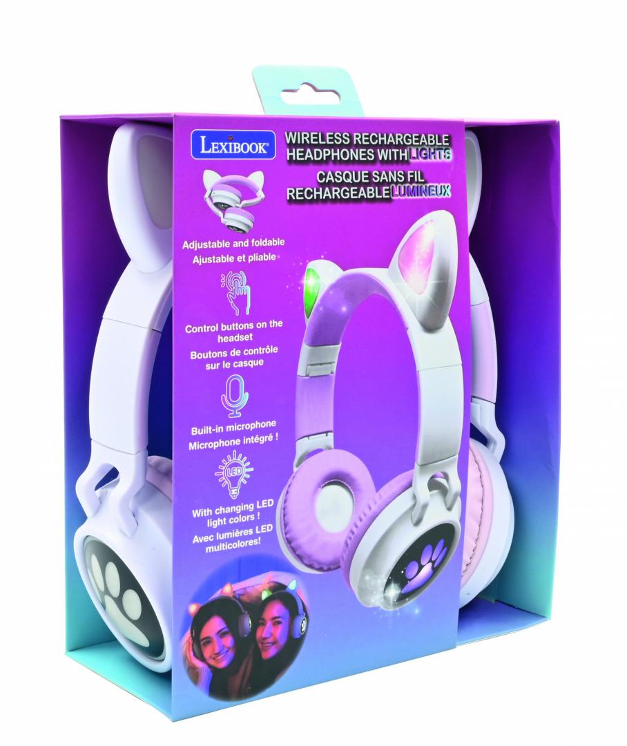 CASTI WIRELESS CU URECHI DE PISICA SI LUMINI, LEXIBOOK - imagine 4