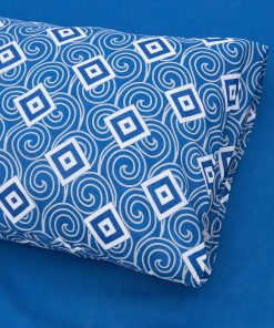 Lenjerie dubla 100% bumbac 4 piese, Blu - imagine 4