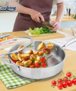 TIGAIE ADANCA INOX+CAPAC STICLA 28X7.5CM, ATOMIC3, COOKING BY HEINNER - imagine 6