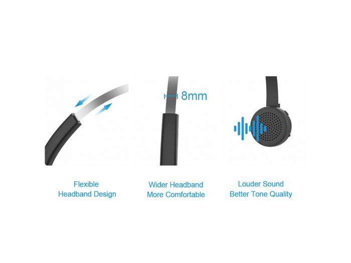 Casti Mono-casca Conceptronic POLONA03BD, Wireless, noise-canceling, Negru - imagine 4