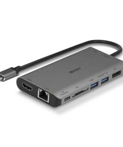 Hub USB Lindy DST-Mini XT, USB-C, 7 porturi, HDMI, RJ-45, - imagine 2