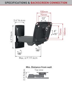 Barkan TV Wall Mount 13"-29", Black - imagine 2