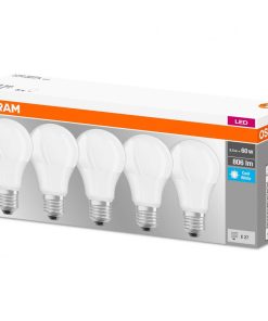 5 Becuri LED Osram Base Classic A, E27, 8.5W (60W),