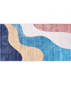 Covor printat, FLOW 70x140 cm, lavabil cu spate antialunecare, inaltime